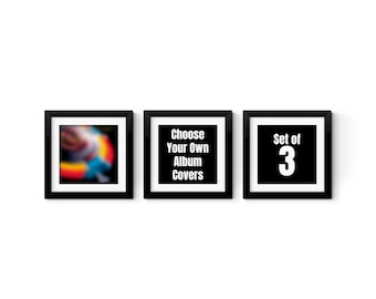 Custom Album Cover Print Set of 3, Choose Your Own Music Album Wall Art, Favourite Music Album Poster, Personalised Print for Music Lover