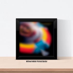 a picture frame with a picture of a colorful object