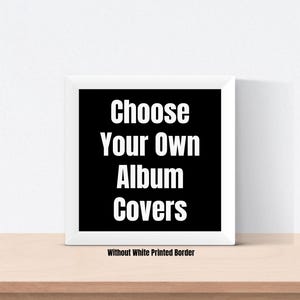a black and white poster with the words choose your own album covers