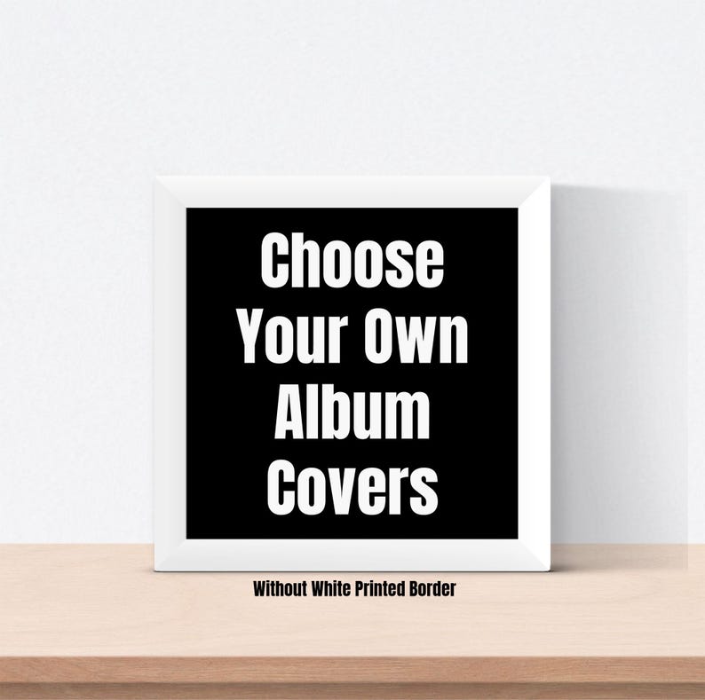 a black and white poster with the words choose your own album covers