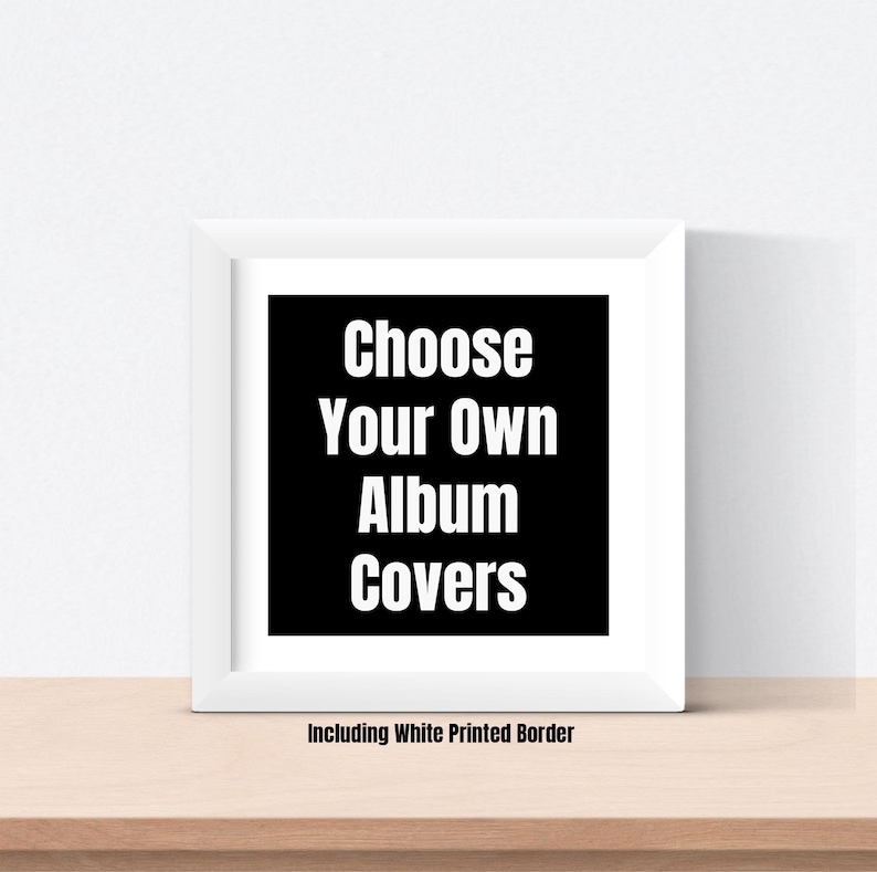 a black and white poster with the words choose your own album covers
