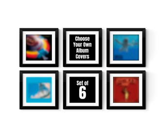 Custom Album Cover Print Set of 6, Choose Your Own Music Album Wall Art, Favourite Music Album Poster, Personalised Print for Music Lover