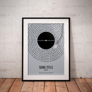 Custom Vinyl Lyrics, Personalised Music DIGITAL DOWNLOAD, Customisable Music Gift, Anniversary Gift, Music Gift, Wedding Song Dance
