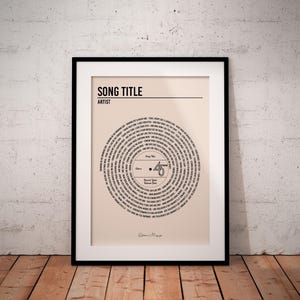 Custom Vinyl Lyrics, Personalised Music DIGITAL DOWNLOAD, Customisable Music Gift, Anniversary Gift, Music Gift, Wedding Song Dance