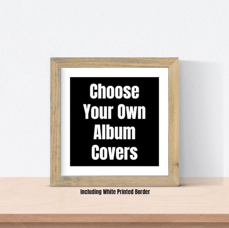 a black and white poster with the words choose your own album covers