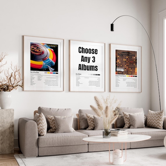 Set of 3 Music Posters | Personalised Music Print Aesthetic | Choose Your Favourite Album | Customisable Song Gift | Custom Album Cover