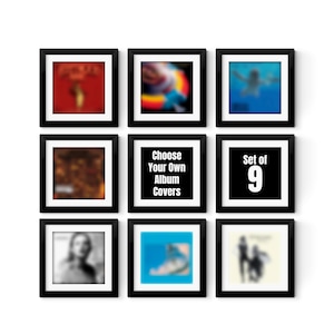 Custom Album Cover Print Set of 9, Choose Your Own Music Album Wall Art, Favourite Music Album Poster, Personalised Print for Music Lover