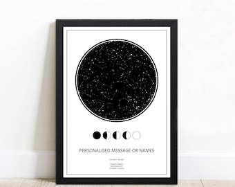 Stars The Night We Met Starmap Giftful - Unique Christmas Gift, Star Map By Date Anniversary Gift, Night Sky Print Personalised Gift