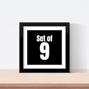 a black and white picture with the number nine on it