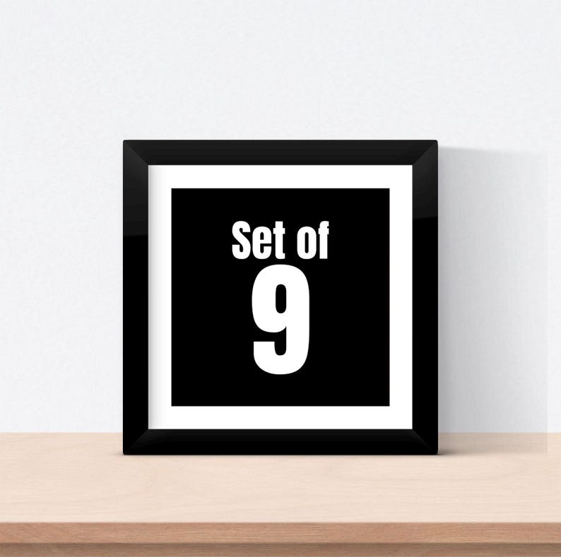 a black and white picture with the number nine on it