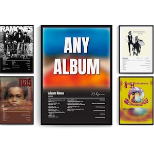 Album Cover Poster, Custom Music Poster, Choose Any Album Cover, Music Gift, Tracklist, Request Your Own, A1/A2/A3/A4