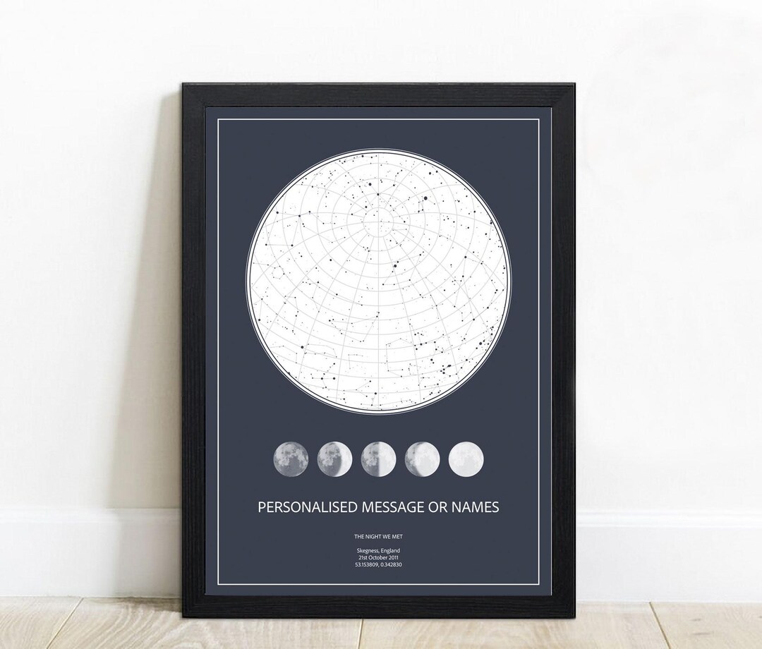 Custom Star Map Print, Night You Were Born, New Baby Gift, Stars the ...