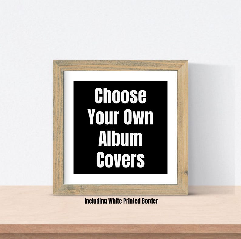 a black and white poster with the words choose your own album covers