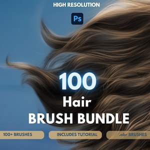 Photoshop Hair Brushes: Realistic Texture, Digital Art (Digital Download)