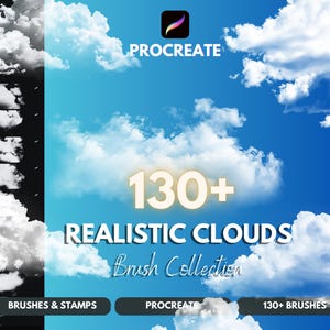 Procreate Clouds Brush Set: 130+ Realistic Sky Stamps (Digital Download)