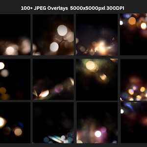 100+ Bokeh Light Leak Overlays: Photoshop Effects (JPEG, 5000x5000 px) (Instant Download) image 4