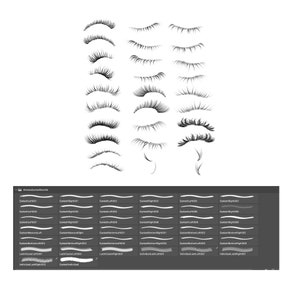 Photoshop eyelashes brushes. Photoshop volume lashes, photoshop brushes eyelashes, hyperrealistic eyelashes, Instant digital download zdjęcie 3