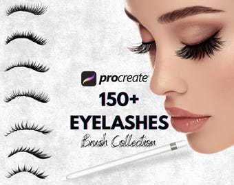 Wimperborstels: 150+ procreate wimperstempels (digitale download)