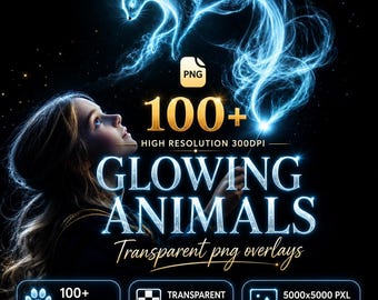 Spirit Animal PNG Overlay Bundle: Fantasy Photo Effects (Digital Download)