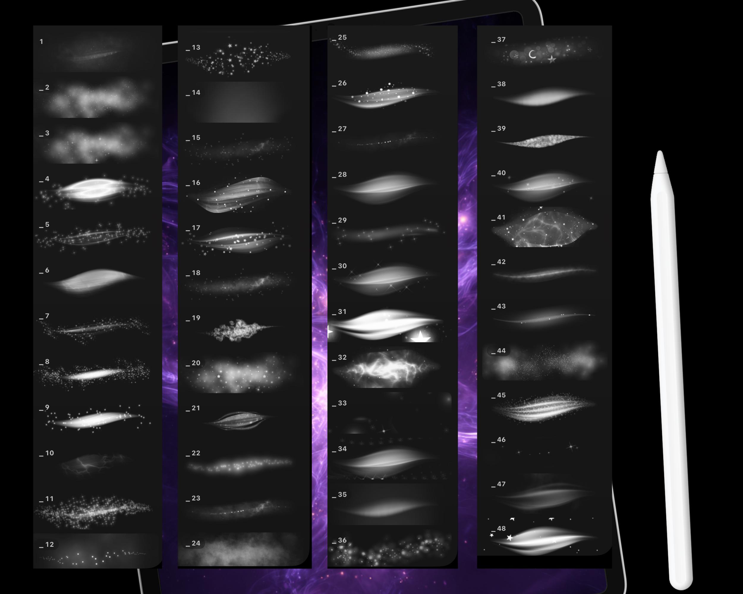 Dynamic Cell Brushes Magic FX Dynamic Brushes for Procreate | Sparkle, Glow & Lightning ...