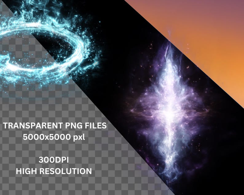 Mega Magic Fantasy Overlay Bundle, Dark Fantasy Magic Png Files ...