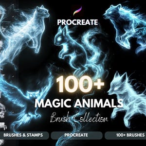 100+ Magic Animal Procreate Brushes: Halloween & Fantasy Stamps (Digital Download)