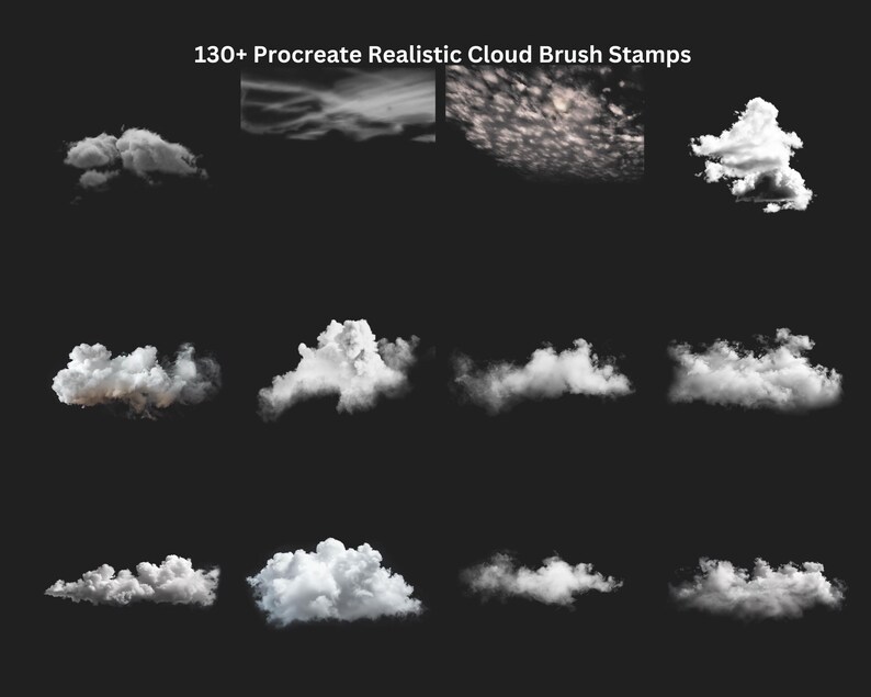 Procreate Clouds Brush Set: 130+ Realistic Sky Stamps (digital Download ...