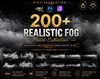 200+ Realistic Fog & Smoke Photoshop Brushes (Digital Download)