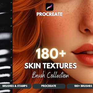 Pinceaux Skin Procreate, Pinceaux iPad, Texture de la peau Procreate, Pinceaux pores, Pinceaux taches de rousseur, Retouche de la peau, Ensemble de pinceaux pour portrait numérique