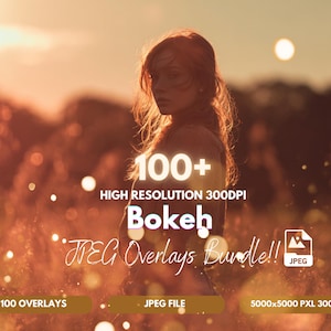 100+ Bokeh Light Leak Overlays: Photoshop Effects (JPEG, 5000x5000 px) (Instant Download) image 1