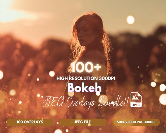 100+ Bokeh Light Leak Overlays: Photoshop Effects (JPEG, 5000x5000 px) (Instant Download)