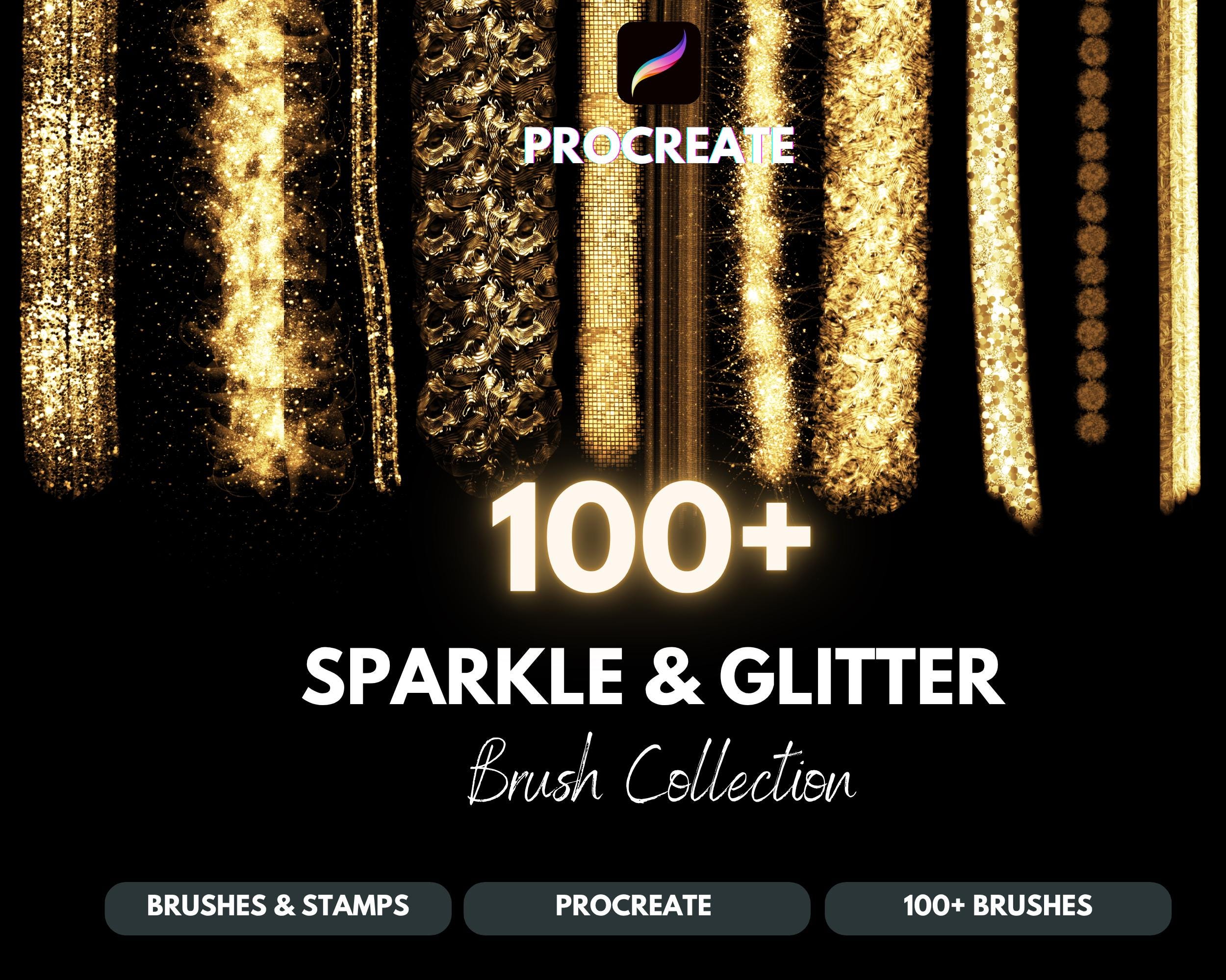 160+ Pinceles Procreate de Glitter, Brillo y Glow — Set Metálico, Estrellas, Bokeh y Sellos para iPad
