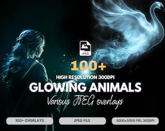 Magical Animal Patronus Overlays: Wizard Photo Effects (Digital Download)