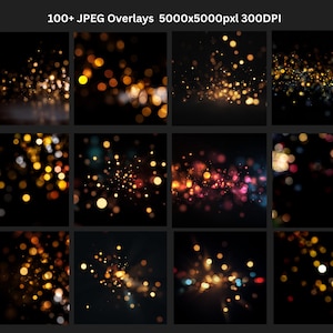 100+ Bokeh Light Leak Overlays: Photoshop Effects (JPEG, 5000x5000 px) (Instant Download) image 3