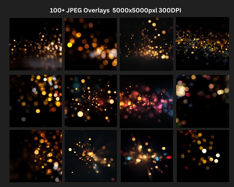 100+ Bokeh Light Leak Overlays: Photoshop Effects (JPEG, 5000x5000 px) (Instant Download) image 3