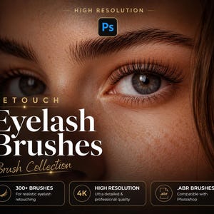 Plus de 300 pinceaux Photoshop réalistes pour cils : Pack pour photographes et artistes (Téléchargement numérique, format .abr, tutoriel inclus)