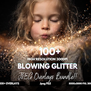 Blowing Glitter Bokeh Photoshop Overlays (Instant Download)