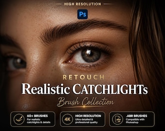 Photoshop Catchlight Brushes: Portrait Eye Glare Effects (ABR File, Digital Download