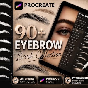 Procreate Eyebrow Brushes: 90+ Custom Brush Set (Digital Download)