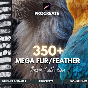 Procreate Fur & Feather Brush Set: 350+ Animal Hair Texture Brushes (Digital Download)