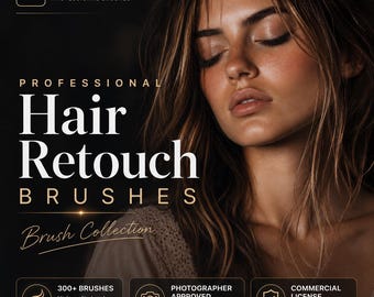 Photoshop Hair Brushes: Realistic Texture, Digital Art (Digital Download)