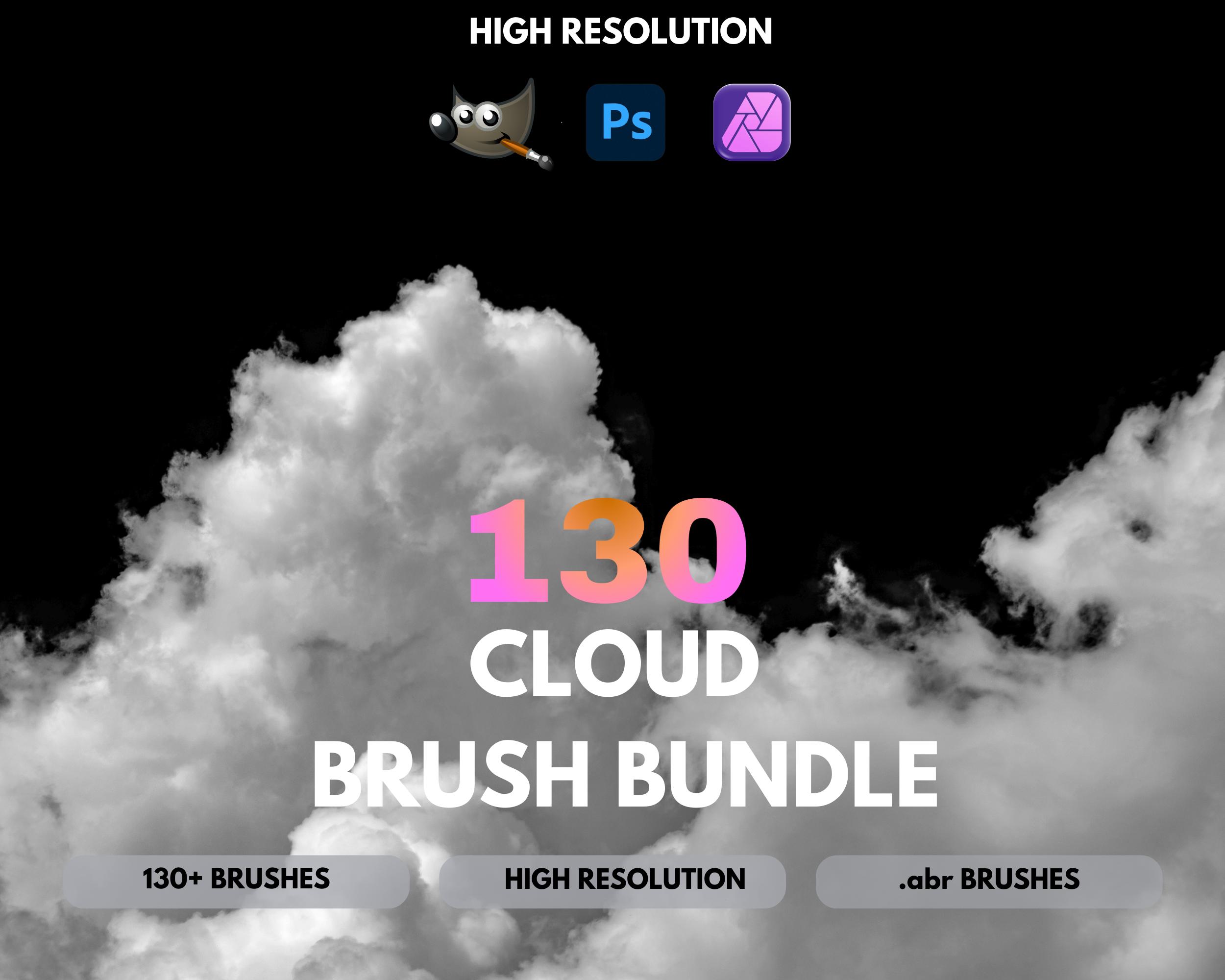 130+ Realistic Cloud Photoshop Brushes: Sky Effects (ABR File) (PDF) - Etsy