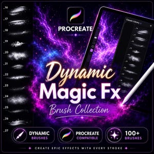Magic FX Dynamic Brushes for Procreate | Sparkle, Glow & Lightning Light Effects