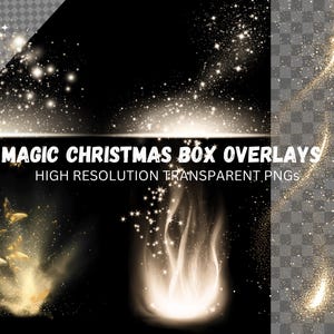 Magische kerstlichtoverlays: fotobewerking, png-afbeelding (digitale download)