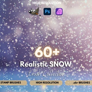 60 Realistic Snow Photoshop Brushes: Winter & Christmas Effects (.abr File Format)