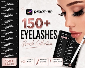 Eyelash Brushes: 150+ Procreate Eyelash Stamps (Digital Download)