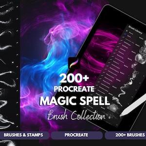 200+ Magic Spell Procreate Pinsel: Glühen & Halloween Effekte