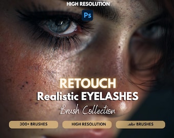 Photoshop eyelashes brushes for photographers, Realistic eyelashes, photoshop brushes eyelashes, hyperrealistic eyelashes, Instant download