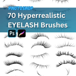 Photoshop eyelashes brushes. Photoshop volume lashes, photoshop brushes eyelashes, hyperrealistic eyelashes, Instant digital download zdjęcie 1