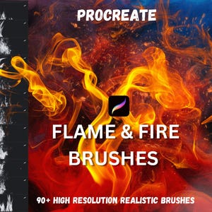 Realistic Fire Flame Brushes: Procreate Smoke & Spark Effects (90+)
